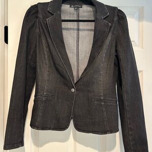 Black denim blazer